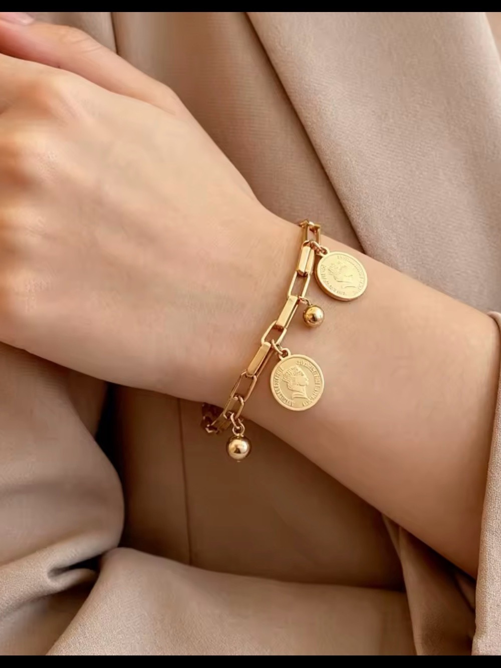 18k gold plated stainless steel bracelet